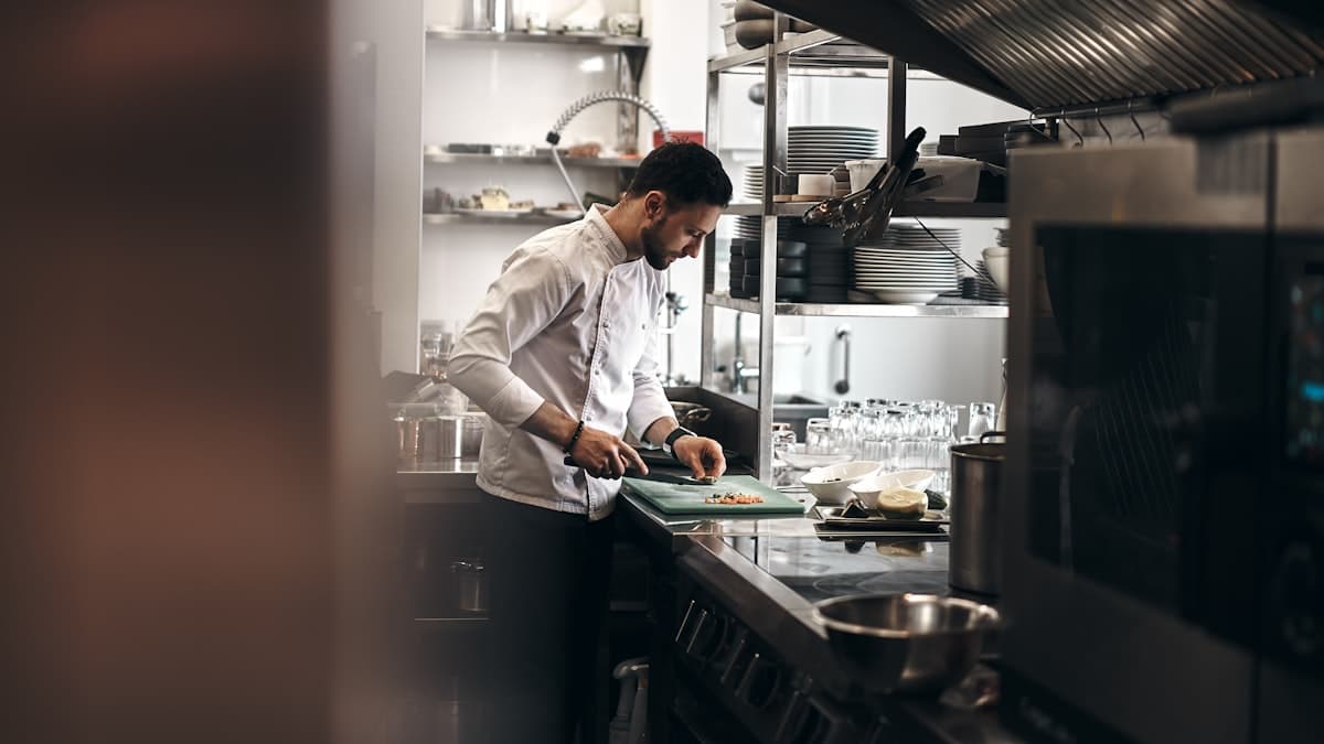 Restaurant kitchen in service