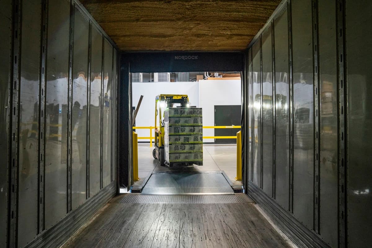 Stocked commercial warehouse